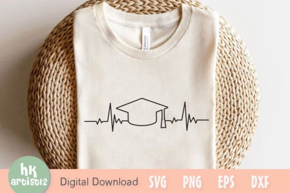 Graduate Heartbeat SVG for Crafts and Graphics