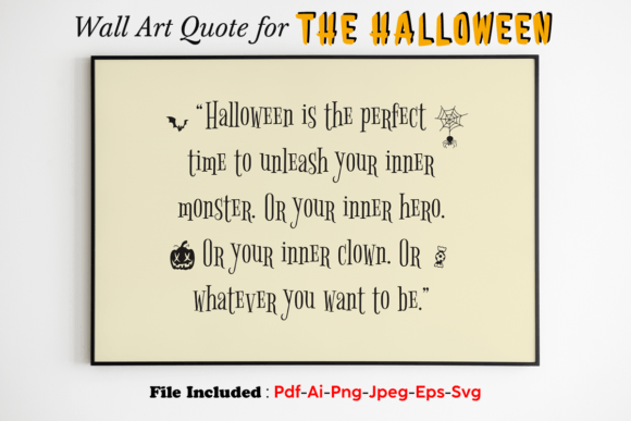 Halloween Quote Art, Digital Print for Graphics & Crafts