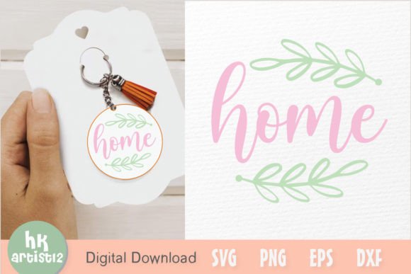 Home Keychain SVG for Crafts and Graphics