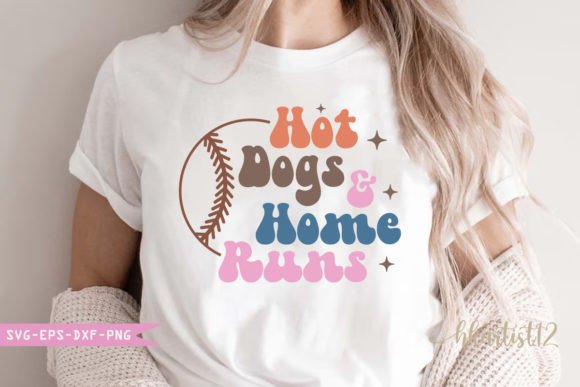 Hot Dogs and Home Runs Retro SVG for Crafts and Graphics