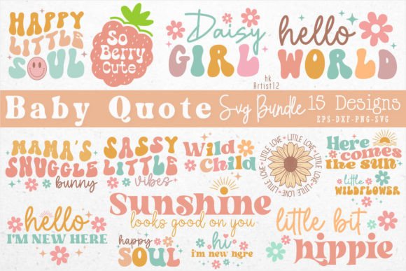 Retro Baby SVG Bundle: Graphics & Crafts for Local Brands