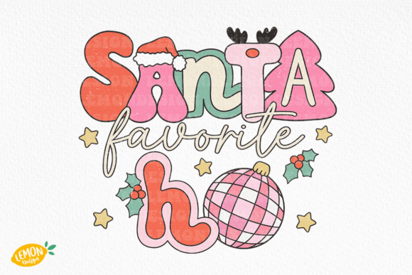 Retro Christmas Quote Santa Favorite Ho Graphics & Crafts