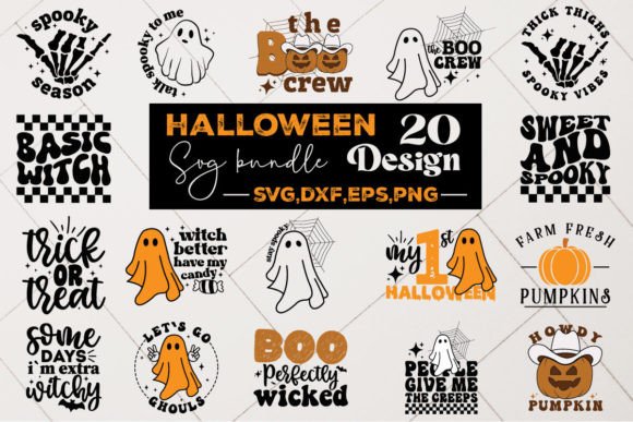 Retro Halloween Bundle, Halloween SVG for Graphics and Crafts