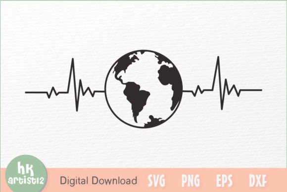 World Heartbeat SVG for Crafts and Graphics